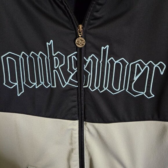 Quicksilver 90s Full Zip Logo Embroidered Mock Neck Track Jacket Pockets Size L - Picture 6 of 7